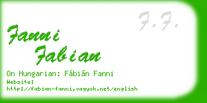 fanni fabian business card