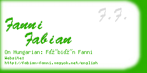 fanni fabian business card